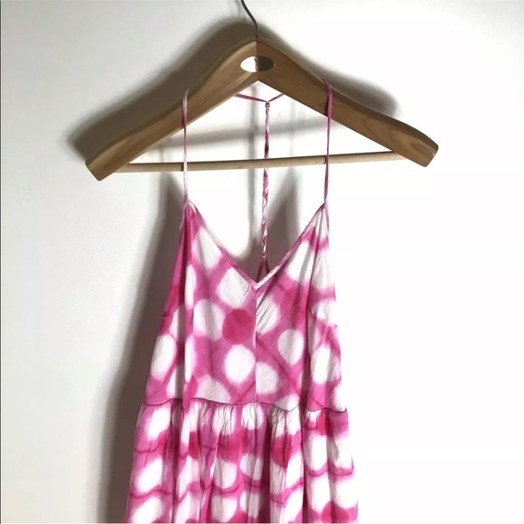 Anthropologie Maeve Size Medium Geneva Maxi Dress Pink Ombré Tiered - Picture 4 of 8